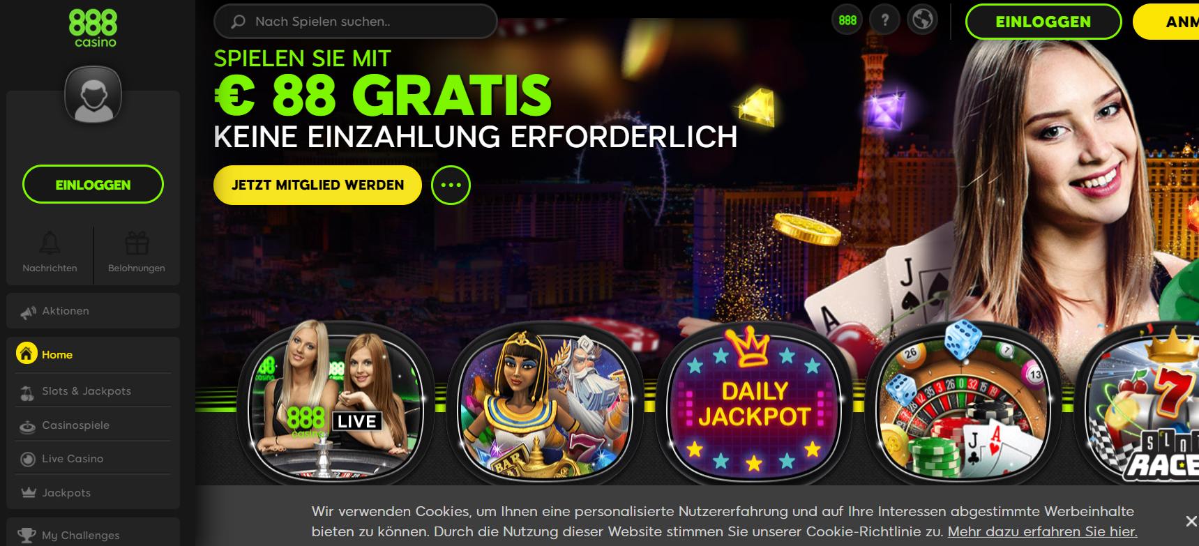 Ein Screenshot vom 888 Casino