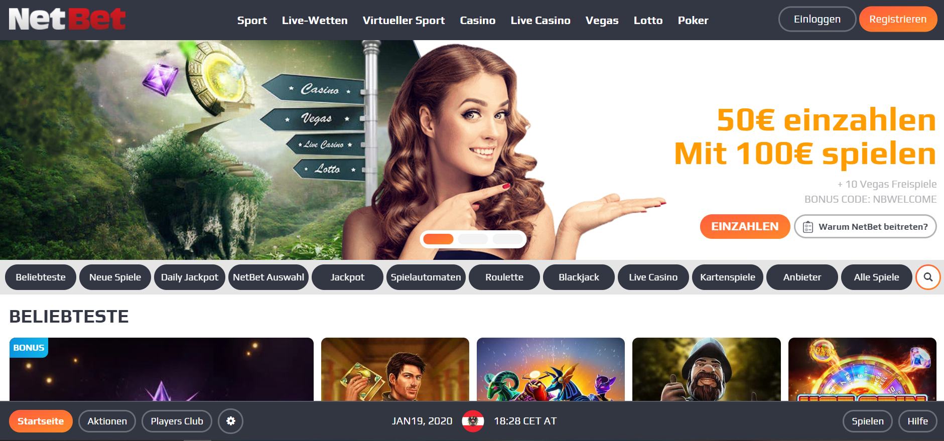 Ein Screenshot vom NetBet Casino